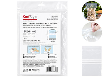 Пакети із zip-lock KmtStyle, 250×350 мм, 8 шт, прозорі