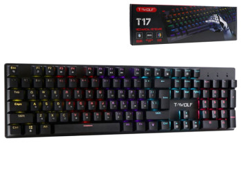 Клавиатура игровая TWolf T17 LED Blue Switch, Цвет Черный