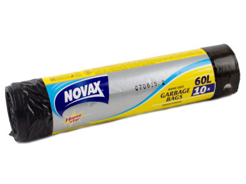 Мусорные пакеты с завязками 60л "Novax" Home Star 10шт