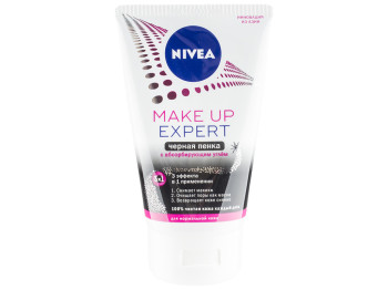 Пінка 3в1 (маска, демакіяж, пінка д/вмив.) Nivea Make up Expert "Чорна пінка" для норм. шкіри 100мл