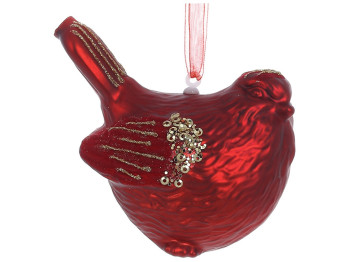 Фигурное елочное украшение из стекла Птица, 9см