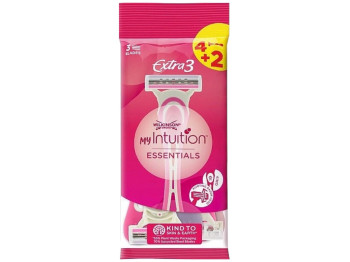 Бритва одноразова жіноча Wilkinson My Intuition Extra 3, 3 леза, пластик, нержавіюча сталь, 6шт