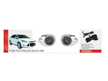 Противотуманные фары DLAA для Ford Focus 2012-2013, H11, 12V55W, с проводкой (FD-683)