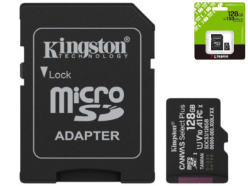 Карта пам'яті Kingston Canvas Select Plus Gen3 microSDXC (UHS-1) 128GB, 10 Class & Adapter