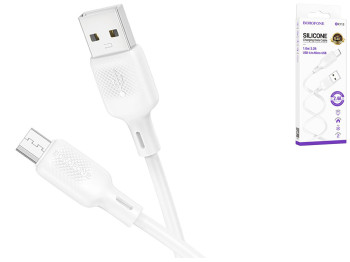 Кабель USB Borofone BX113 Silicone мicro 2.4A Цвет Белый