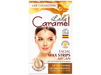 Смужки для депіляції Lady Caramel Аргана, для обличчя, з олією аргани, 12шт