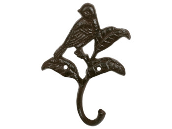 Гачок Птах, чавун, 12×3,5×17см, колір коричневий