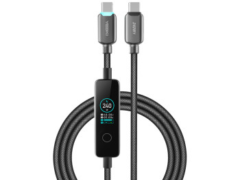 Кабель зарядний Yoki Monitor, Type-C - Type-C, дисплей, 240Вт, 2м
