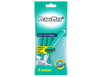 Бритви одноразові чоловічі PearlMax з вітаміном Е та ручкою Microcushion, 2 леза, 3 шт