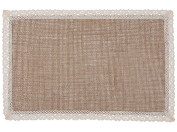 Серветка-плейсмат лляна з мереживом Natural Lace натуральний беж, 30×45см
