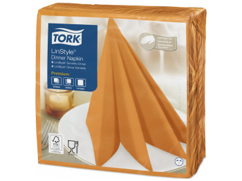 Салфетки для декора Tork LinStyle Premium, 39х39см, оранжевые (цена за упаковку 50шт)