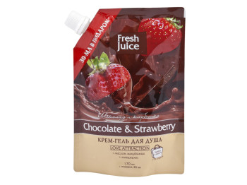 Крем-гель для душа Fresh Juice дой-пак "Chocolate & Strawberry" шоколад и клубника 200мл