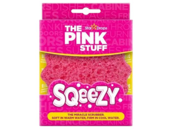 Губка для прибирання The Pink Stuff Sqeezy Dual Scrub універсальна, двостороння, колір рожевий