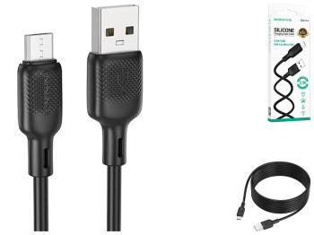 Кабель USB Borofone BX113 Silicone мicro 2.4A 3м Цвет Черный