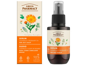 Сироватка Green Pharmacy, для шкіри голови та волосся, з календулою та розмарином, 100мл
