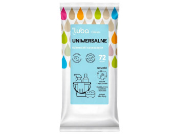 Серветки вологі для прибирання Luba Clean, аромат свіжий, 72шт
