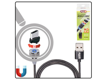 Кабель магнітний PULSO USB - Micro USB 2,4А, 2m, black (тільки зарядка)