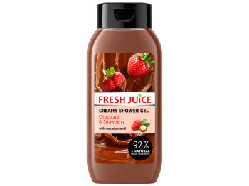 Крем-гель для душу Fresh Juice Chocolate &amp; Strawberry, з екстрактами какао та полуниці, 400мл