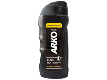 Гель для душу та шампунь Arko Men 2в1 Black, 260мл