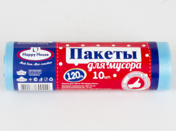 Пакети для сміття "Happy House" 120л 10шт
