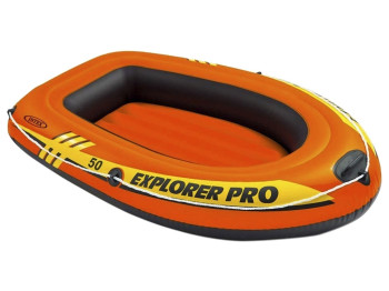 Надувная лодка Intex 58354 Explorer PRO 50, одноместная, 137×85×23см, 3 камеры, до 40кг, оранжевый
