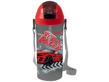 Бутылка для воды Herevin Speed Racer, пластик, 600мл, 22×9×9см, цвет серый с красным