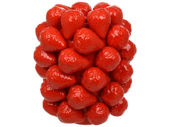 Ваза порцелянова Strawberries, з об’ємним декором у вигляді полуниці, червона, 21 × 21 × 24 см