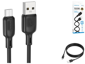 Кабель USB Borofone BX113 Silicone мicro 2.4A 2м Колір Чорний