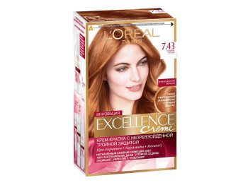 Фарба для волосся "Excellence Creme" підвищеної стійкості, відтінок 7.43