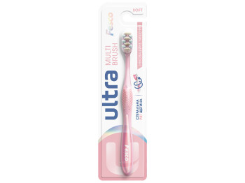 Зубная щетка Fesco Ultra Multibrush Soft розовая.