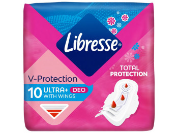 Прокладки гигиенические Libresse Ultra Normal Soft Deo, с крылышками, с ароматом, 4 капли, 10шт