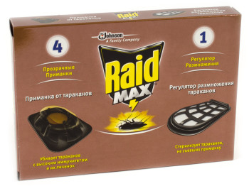 Пастка для тарганів Raid Max (4 пастки і регулятор)