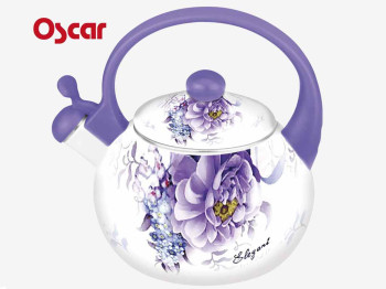Чайник эмалированный со свистком "Oscar" 2,2л бакелитовые ручки