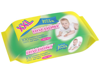 Влажные салфетки детские "Discount" "С экстрактом алоэ" 100шт