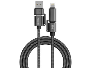 Кабель зарядний Yoki Car Media, 4 в 1, Usb-A, Type-C - Lightning, Type-C, 60Вт, 1,8м