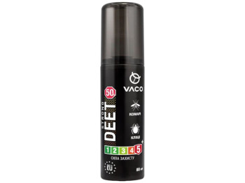 Спрей Vaco Strong від комарів, кліщів та мошок, Deet 50%, до 8 годин, 80мл