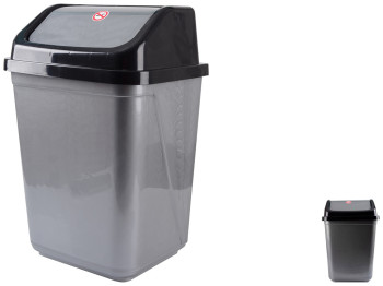 Корзина для мусора Violet House 0099 Grey - Black, с крышкой, 20л, 8690069245829