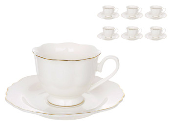 Набір порцеляновий кавовий White Elegance, 100 мл (ціна за набір 12 предметів)