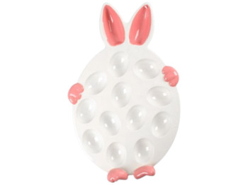 Блюдо для яєць Rabbit, порцеляна, 36,5х23х5см, колір білий