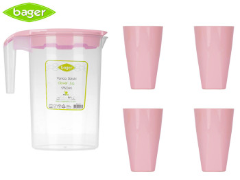 Набор для напитков пластиковый Bager "Pink" (цена за набор 5 предметов) 30810