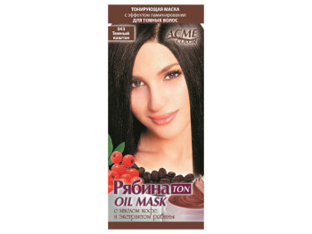 Маска для волосся тонуюча Acme-Color "Горобина TON oil mask" Темний каштан тон 043