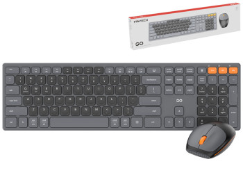 Беспроводная клавиатура и мышь Fantech Go WK895 Silent Click, Цвет Серый