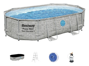 Басейн каркасний овальний Power Steel. Bestway 56946