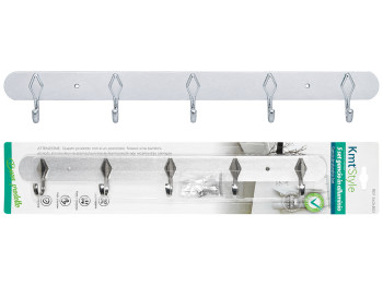 Вішалка настінна Kmt Style, алюмінієвий сплав, 5 гачків, 38×5,5×3,5 см