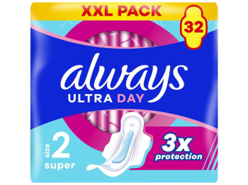 Прокладки гігієнічні Always Ultra Day Super, з ароматом, 5 крапель, розмір 2, 32шт
