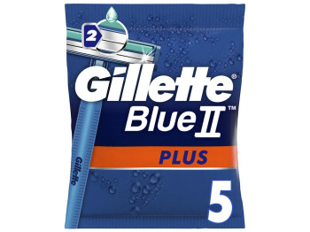 Бритва для гоління Gillette Blue II Plus, одноразовий, 2 леза, з алое віра та вітаміном Е, 5шт