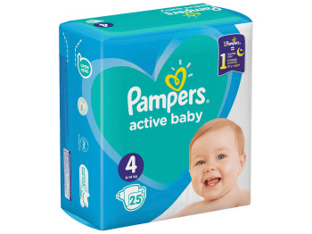 Підгузки одноразові дитячі Pampers Active Baby Розмір 4 9-14кг 25шт