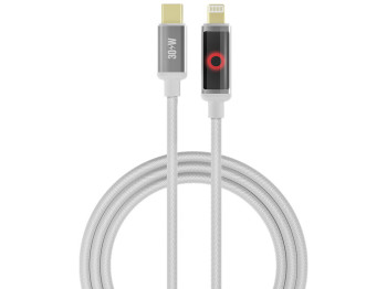 Кабель зарядний Yoki Smart Pulse, Type-C - Lightning, Led-індикатор, 30Вт, 1,2м