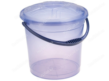 Відро R plastic прозоре з кришкою, фіолетове, 12л