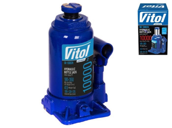 Домкрат гідравлічний телескоп Vitol 10т, висота підйому 19 - 35см, 4,5кг (DB-10002H/JX105S)